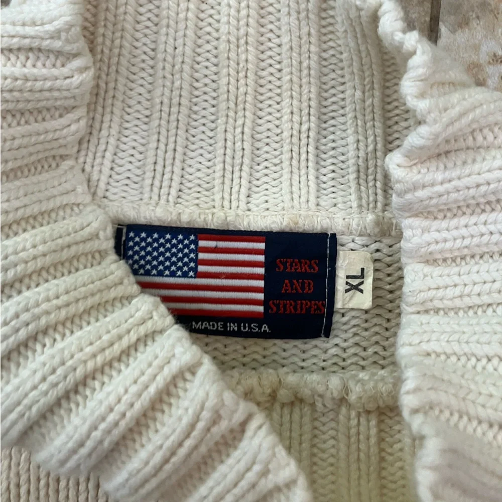 Vintage Stars and Stripes American Flag USA Made Sweater SZ XL - Picture 3 of 6
